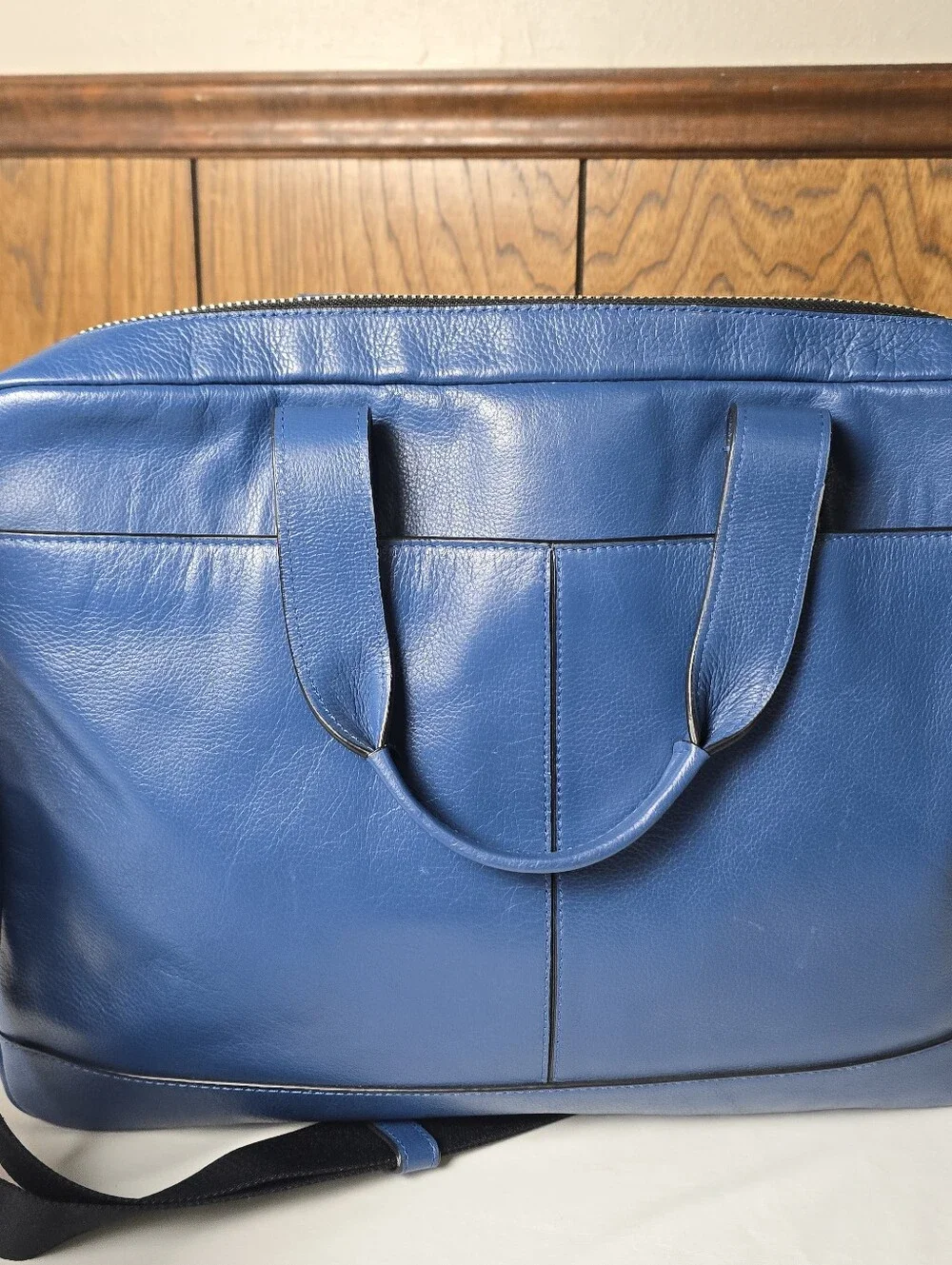 Coach Blue Leather Briefcase - Men's Convertible Messenger